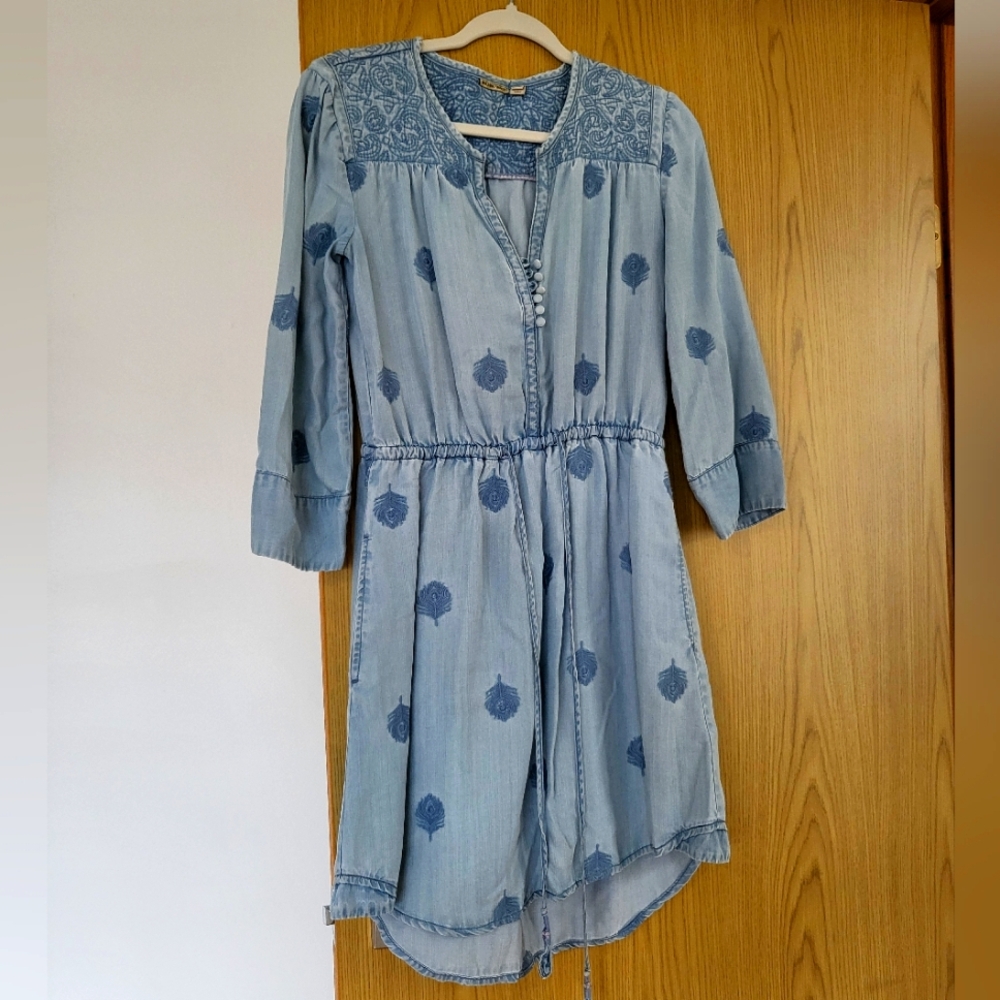 Anthropologie Holding Horses blue Chambray Tunic Dress Sz S